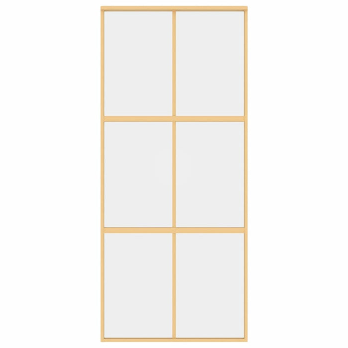 Porta Scorrevole Dorata 90x205 Vetro Trasparente ESG Alluminio 155155