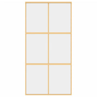 Porta Scorrevole Oro 102,5x205 Vetro Trasparente ESG Alluminio 155156