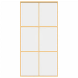 Porta Scorrevole Oro 102,5x205 Vetro Trasparente ESG Alluminio 155156