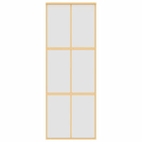 Porta Scorrevole Dorata 76x205 Vetro Smerigliato ESG Alluminio 155157