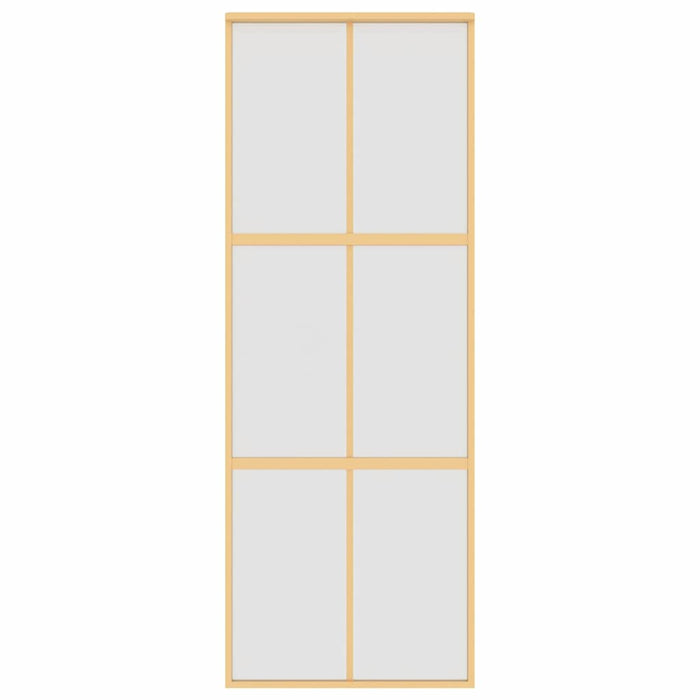 Porta Scorrevole Dorata 76x205 Vetro Smerigliato ESG Alluminio 155157