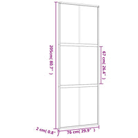 Porta Scorrevole Dorata 76x205 Vetro Smerigliato ESG Alluminio 155157