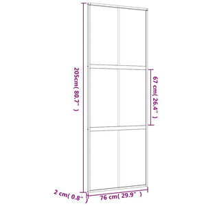 Porta Scorrevole Dorata 76x205 Vetro Smerigliato ESG Alluminio 155157
