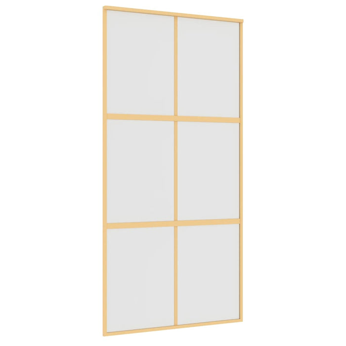 Porta Scorrevole Oro 102,5x205 Vetro Smerigliato ESG Alluminio 155159