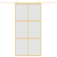 Porta Scorrevole Oro 102,5x205 Vetro Smerigliato ESG Alluminio 155159