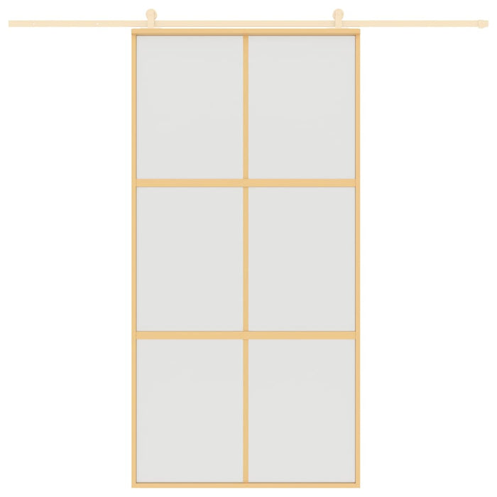 Porta Scorrevole Oro 102,5x205 Vetro Smerigliato ESG Alluminio 155159