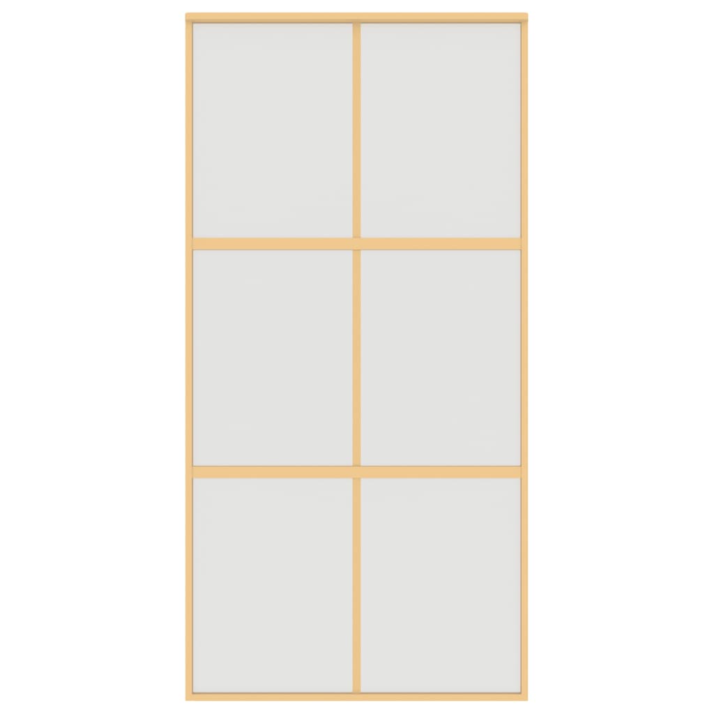 Porta Scorrevole Oro 102,5x205 Vetro Smerigliato ESG Alluminio 155159