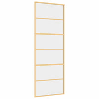 Porta Scorrevole Dorata 76x205 Vetro Trasparente ESG Alluminio 155160