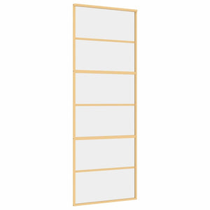 Porta Scorrevole Dorata 76x205 Vetro Trasparente ESG Alluminio 155160