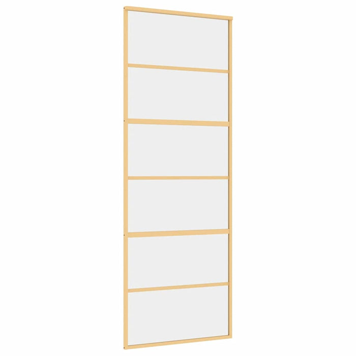 Porta Scorrevole Dorata 76x205 Vetro Trasparente ESG Alluminio 155160
