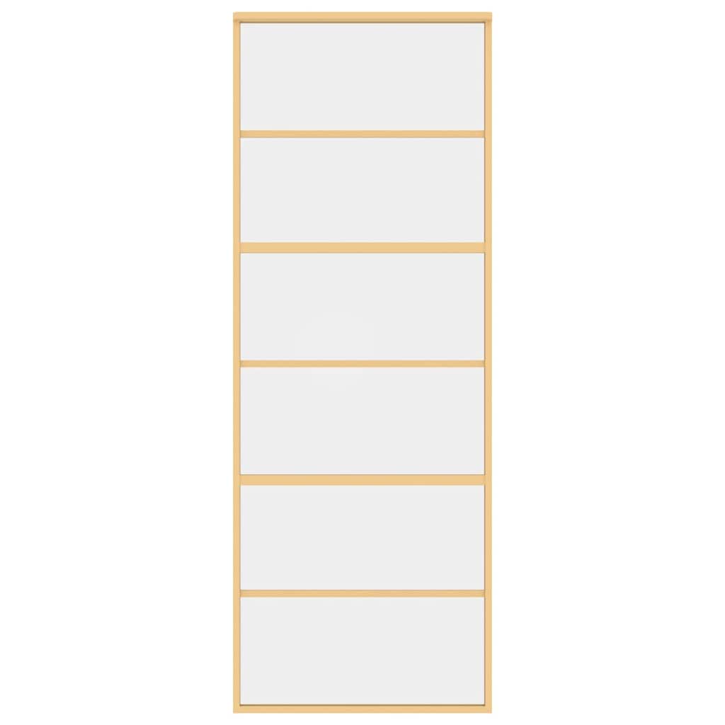 Porta Scorrevole Dorata 76x205 Vetro Trasparente ESG Alluminio 155160