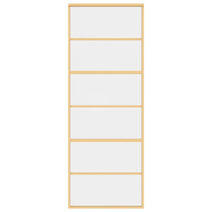 Porta Scorrevole Dorata 76x205 Vetro Trasparente ESG Alluminio 155160