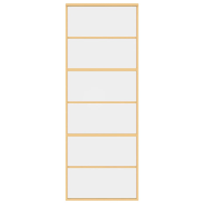 Porta Scorrevole Dorata 76x205 Vetro Trasparente ESG Alluminio 155160