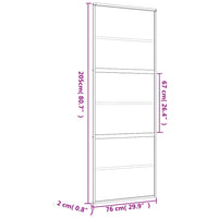 Porta Scorrevole Dorata 76x205 Vetro Trasparente ESG Alluminio 155160