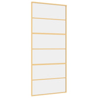 Porta Scorrevole Dorata 90x205 Vetro Trasparente ESG Alluminio 155161