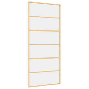 Porta Scorrevole Dorata 90x205 Vetro Trasparente ESG Alluminio 155161