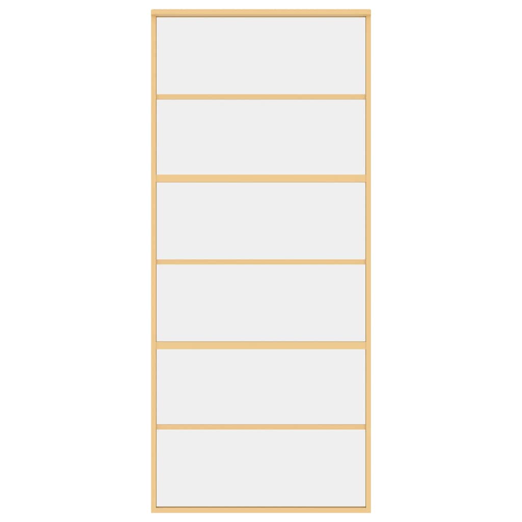 Porta Scorrevole Dorata 90x205 Vetro Trasparente ESG Alluminio 155161