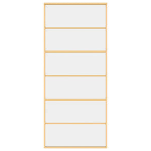 Porta Scorrevole Dorata 90x205 Vetro Trasparente ESG Alluminio 155161