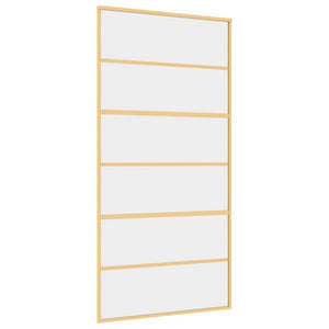 Porta Scorrevole Oro 102,5x205 Vetro Trasparente ESG Alluminio 155162