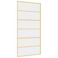 Porta Scorrevole Oro 102,5x205 Vetro Trasparente ESG Alluminiocod mxl 83754