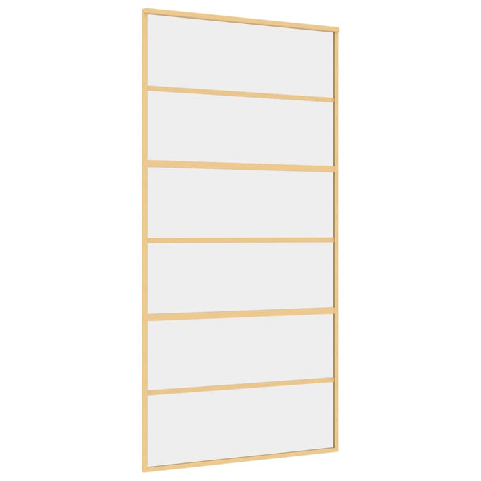 Porta Scorrevole Oro 102,5x205 Vetro Trasparente ESG Alluminiocod mxl 83754