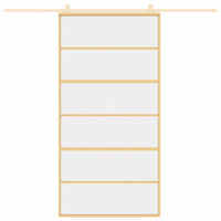 Porta Scorrevole Oro 102,5x205 Vetro Trasparente ESG Alluminiocod mxl 83754