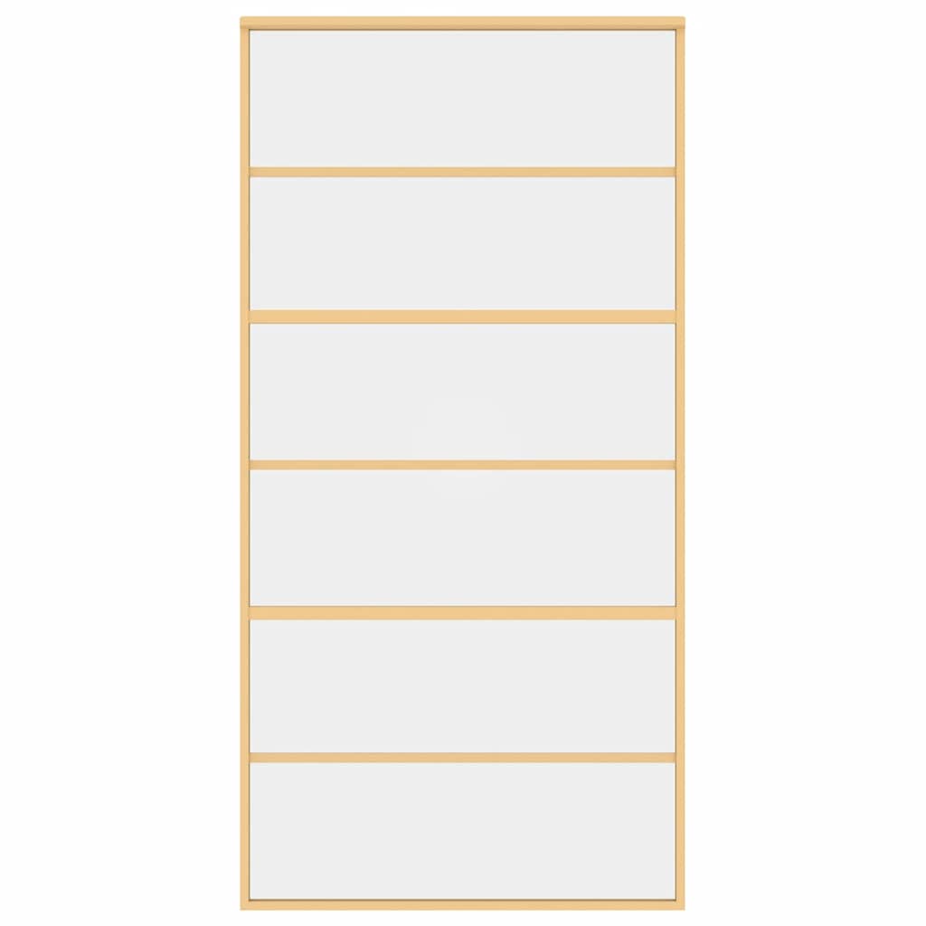 Porta Scorrevole Oro 102,5x205 Vetro Trasparente ESG Alluminio 155162