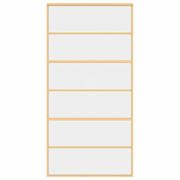 Porta Scorrevole Oro 102,5x205 Vetro Trasparente ESG Alluminio 155162