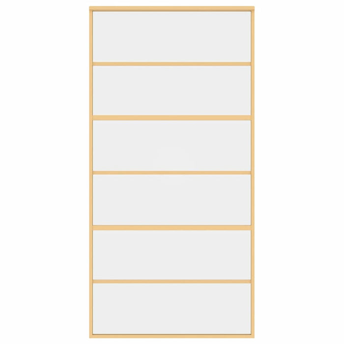 Porta Scorrevole Oro 102,5x205 Vetro Trasparente ESG Alluminio 155162