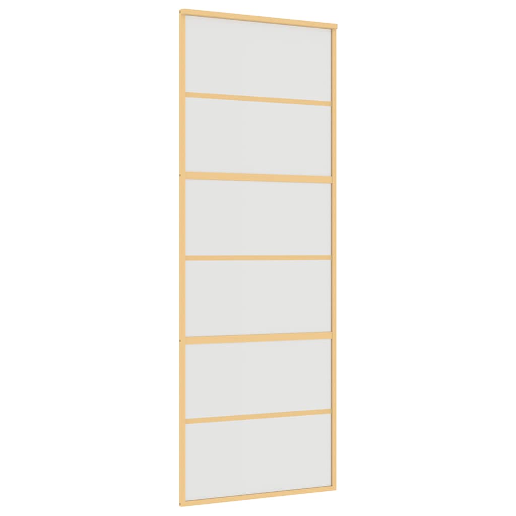 Porta Scorrevole Dorata 76x205 Vetro Smerigliato ESG Alluminio 155163