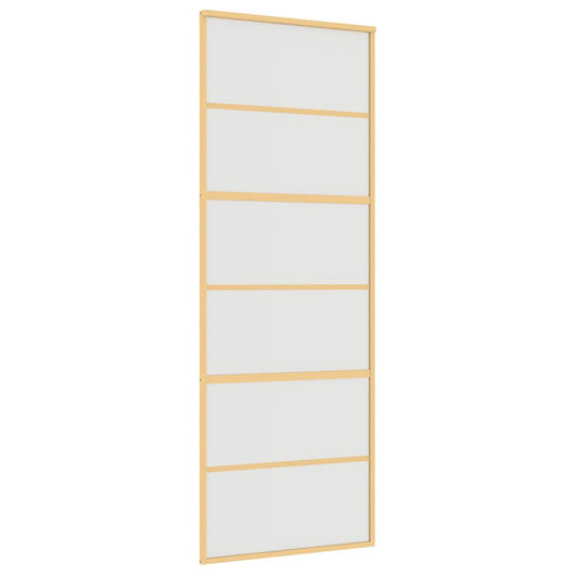 Porta Scorrevole Dorata 76x205 Vetro Smerigliato ESG Alluminio 155163