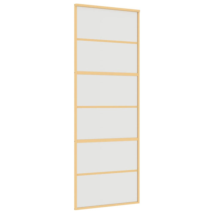 Porta Scorrevole Dorata 76x205 Vetro Smerigliato ESG Alluminio 155163