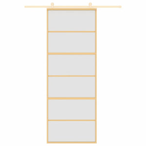 Porta Scorrevole Dorata 76x205 Vetro Smerigliato ESG Alluminio 155163
