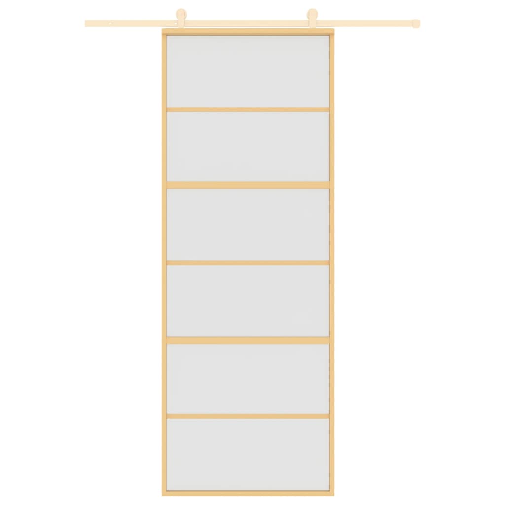 Porta Scorrevole Dorata 76x205 Vetro Smerigliato ESG Alluminiocod mxl 114868