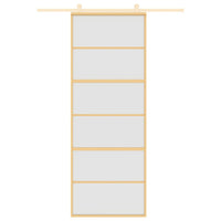 Porta Scorrevole Dorata 76x205 Vetro Smerigliato ESG Alluminiocod mxl 114868
