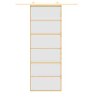 Porta Scorrevole Dorata 76x205 Vetro Smerigliato ESG Alluminiocod mxl 114868