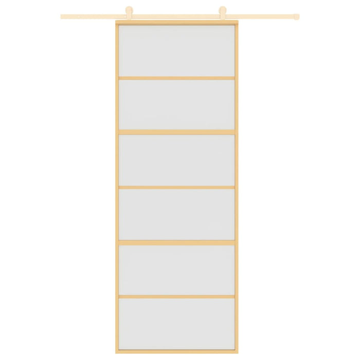 Porta Scorrevole Dorata 76x205 Vetro Smerigliato ESG Alluminiocod mxl 114868