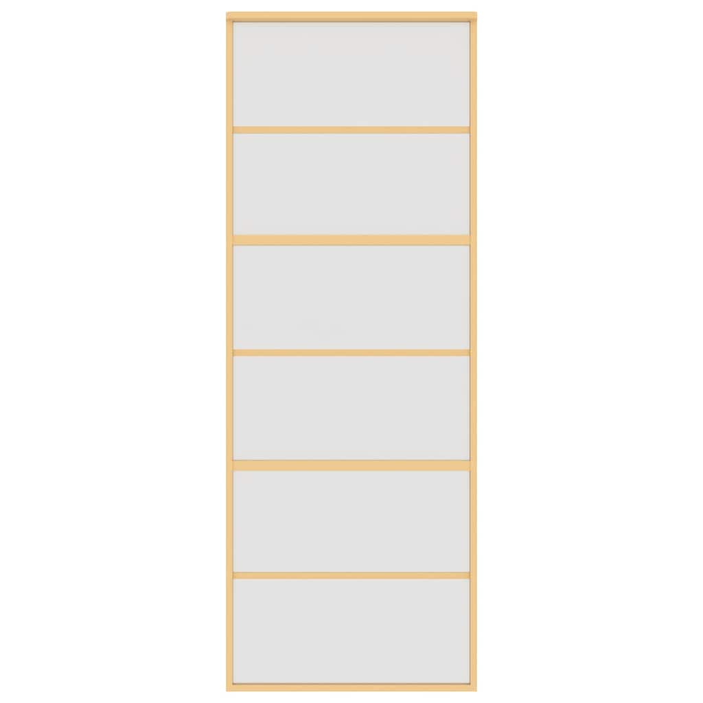 Porta Scorrevole Dorata 76x205 Vetro Smerigliato ESG Alluminio 155163