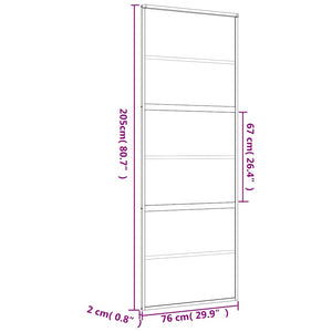 Porta Scorrevole Dorata 76x205 Vetro Smerigliato ESG Alluminio 155163