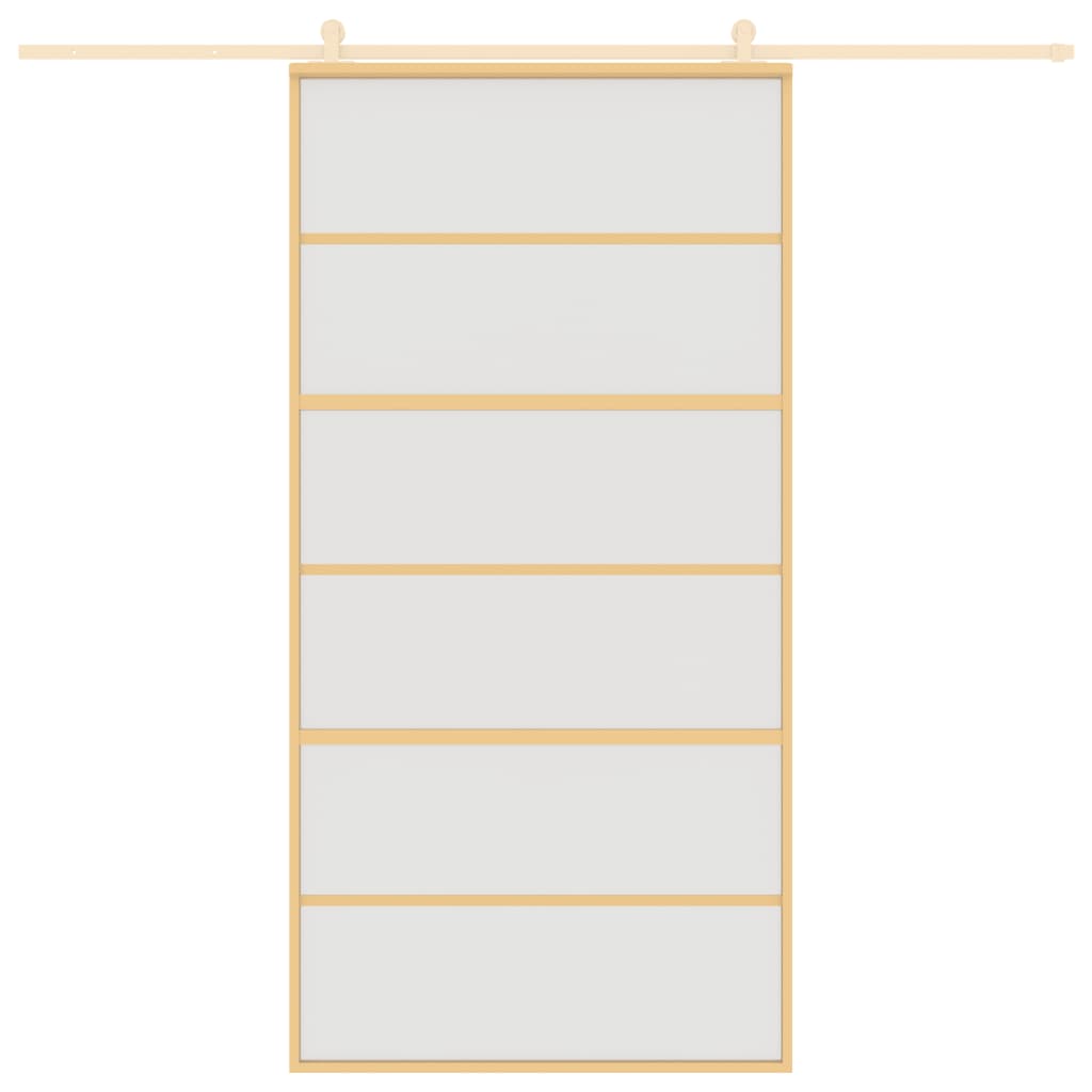 Porta Scorrevole Oro 102,5x205 Vetro Smerigliato ESG Alluminio