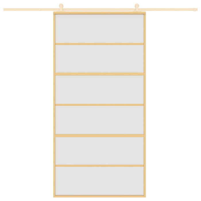 Porta Scorrevole Oro 102,5x205 Vetro Smerigliato ESG Alluminio