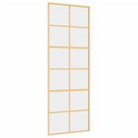 Porta Scorrevole Dorata 76x205 Vetro Trasparente ESG Alluminiocod mxl 131666