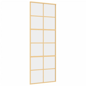 Porta Scorrevole Dorata 76x205 Vetro Trasparente ESG Alluminiocod mxl 131666