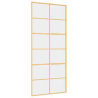 Porta Scorrevole Dorata 90x205 Vetro Trasparente ESG Alluminio 155167