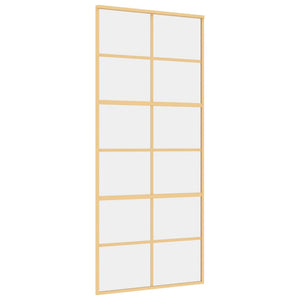 Porta Scorrevole Dorata 90x205 Vetro Trasparente ESG Alluminio