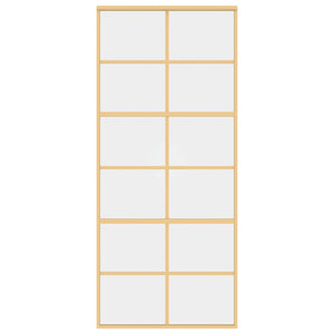 Porta Scorrevole Dorata 90x205 Vetro Trasparente ESG Alluminio 155167