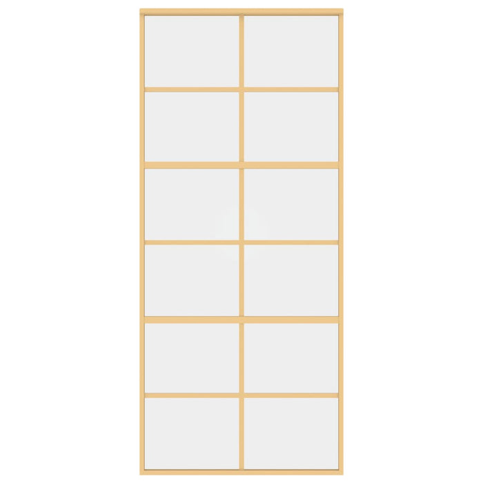 Porta Scorrevole Dorata 90x205 Vetro Trasparente ESG Alluminio 155167