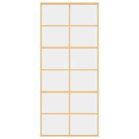 Porta Scorrevole Dorata 90x205 Vetro Trasparente ESG Alluminio