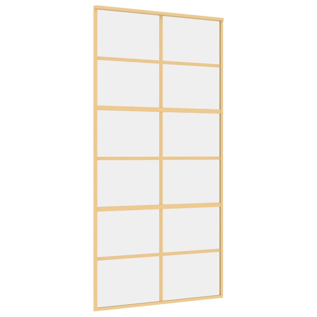 Porta Scorrevole Oro 102,5x205 Vetro Trasparente ESG Alluminiocod mxl 107691