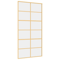 Porta Scorrevole Oro 102,5x205 Vetro Trasparente ESG Alluminiocod mxl 107691